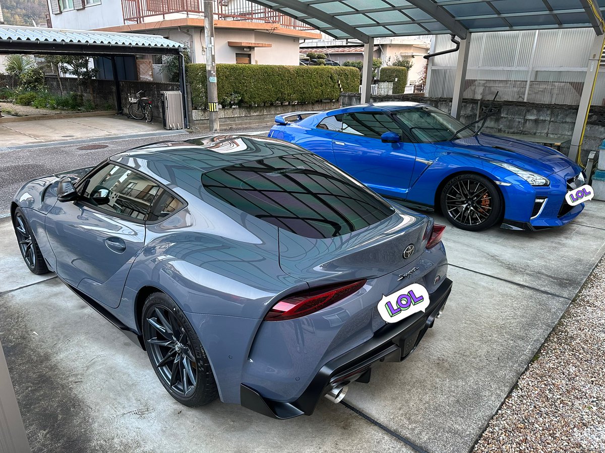 今日のGT-Rワンガンブルー&amp;スープラボルカニックアッシュグレー