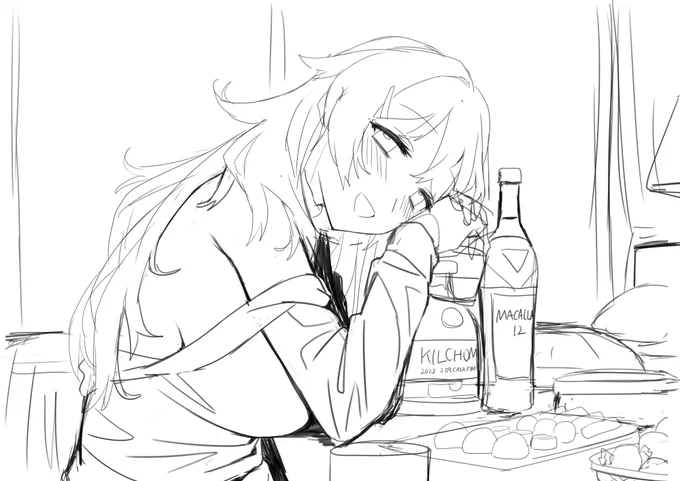 バレンタイン絵ラフ 