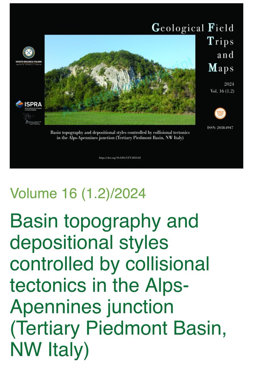 regu93's tweet photo. Thrilled to announce the publication of “Basin topography and depositional styles controlled by collisional tectonics in the Alps-Apennines junction (Tertiary Piedmont Basin, NW Italy)”, a geological field trip guide I contributed to! DOI: https://t.co/E9FOTQ61ai   #Geology https://t.co/eUiNzf2sGu