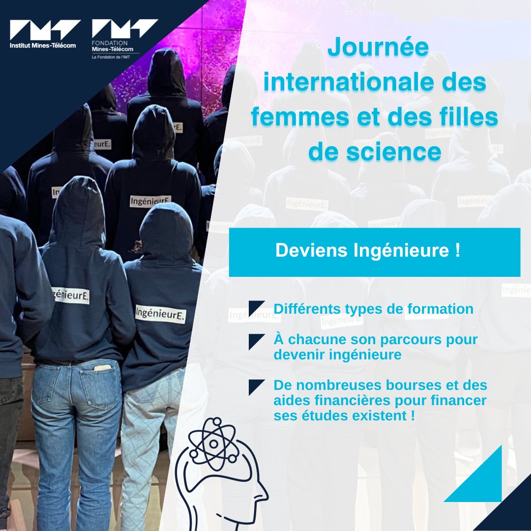 🚩[#FemmesEnScience] : Aujourd'hui est la journée internationale des femmes et des filles de science ! 👩‍🔬👩 L'occasion de rappeler que depuis 2022, l'IMT et la @FondationMT ont lancé le programme Ambassadrices🙌 💪Rejoins-nous imt.fr/ingenieure-ave… #ambassadrices_IMT