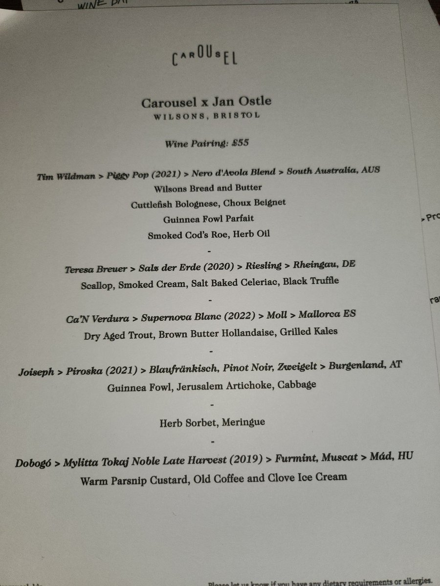 This was a bit special...<a href="/JanWilsons/">Wilsons Restaurant</a> <a href="/Carousel_LDN/">Carousel London</a>