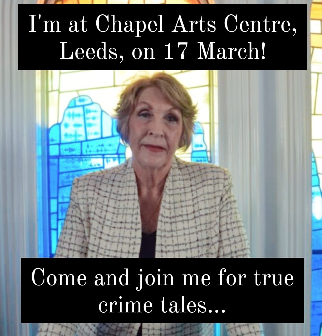 Renowned criminologist Linda Sage is talking 'true crime' to the people of Leeds!

Linda is going to be talking true crime to audiences across Yorkshire, starting with our venue in East Leeds on Sunday 17 March.

eventbrite.co.uk/e/true-crime-t…