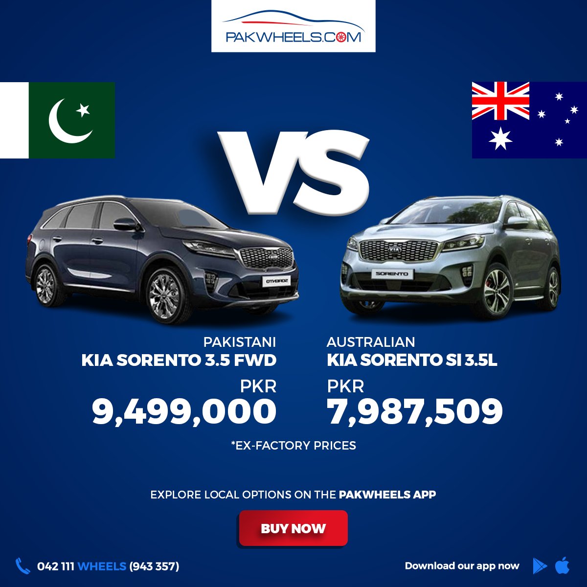 PakWheels's tweet image. Price Comparison: Pakistani Vs. Australian KIA Sorento!

Click here for KIA Sorento: ow.ly/uCQr50QzueH

#PakWheels #PWCars #Pakistan #Australia #KIA #Sorento #pwbuy