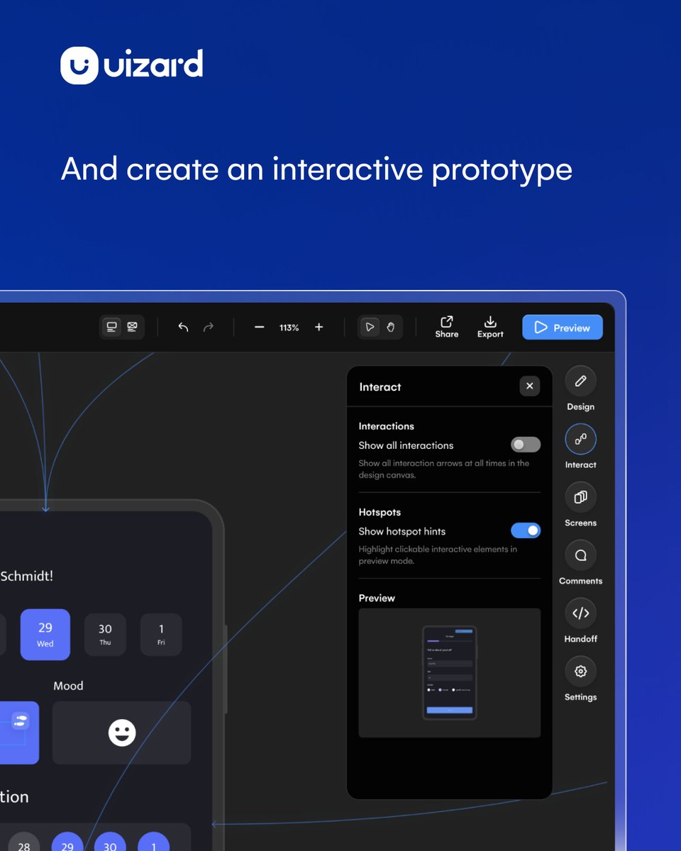uizard's tweet photo. Save time and create beautiful UI designs with Uizard and Dall-e 🖼️

#aidesign #uidesigntips #uidesign https://t.co/2JHH9KNkbK