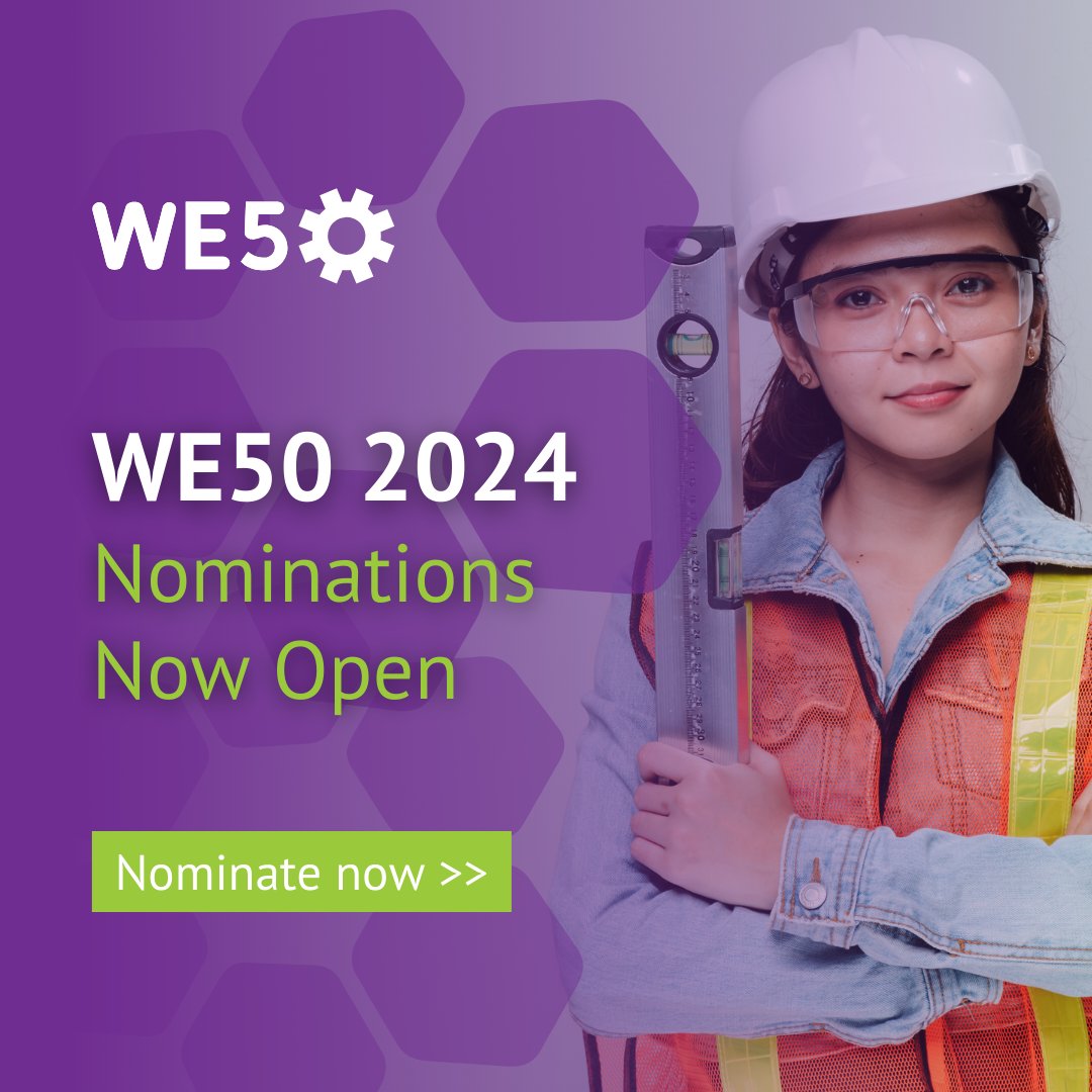 I am thrilled to announce that the #WE50 Nominations are now open! 
This year's theme is #EnhancedbyEngineering. Do you know any women engineers who use their engineering skills to improve lives?

Nominate now: ow.ly/WxXn50QvXe9