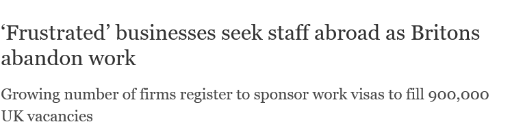 BritMuslimOrg's tweet photo. ...two, why it no longer pays to work in UK, hence Businesses (as headline goes) searching for sponsorship, and then those sponsored realize the same reality and seeking ACCESS TO PUBLIC FUND...because of taxes, high cost of living etc @Telegraph @timwallace @MelissaLawford https://t.co/TAtW0rZpLa