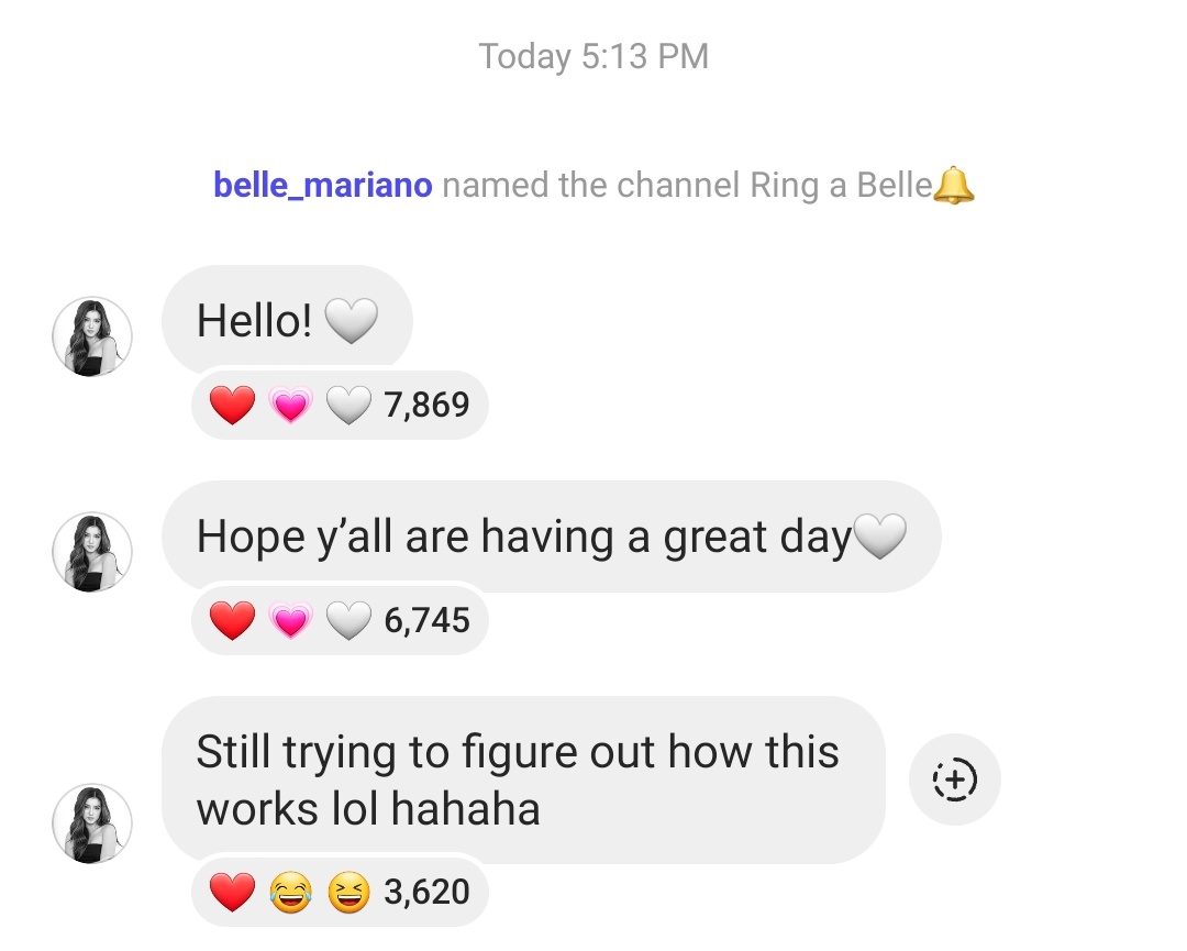 💬

"Hello! 🤍"
"Hope y'all are having a great day🤍"
"Still trying to figure out how this works lol hahaha"

#BelleMariano | #DonBelle