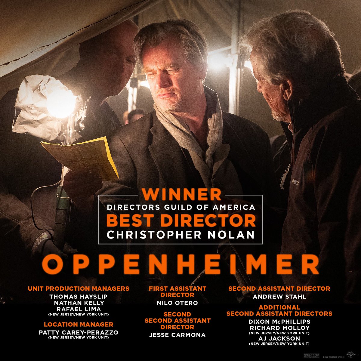 Christopher Nolan wins Best Theatrical Feature Film for ‘OPPENHEIMER’ at the #DGAAwards