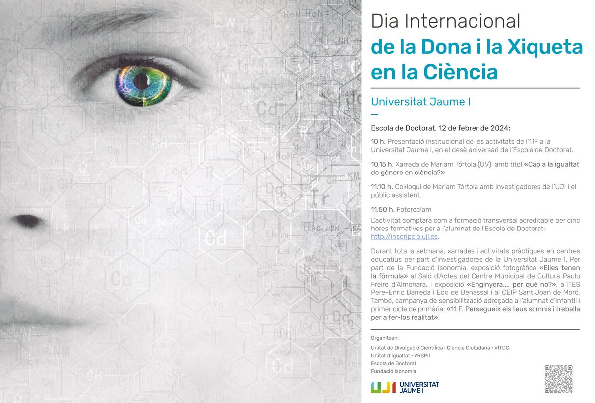 #11F Felicitats a totes les dones 👩‍🔬🔭🧪🥼🔬🧑‍🏫👩‍💻⚙️👩‍🔧🔌🔋📐🗜️implicades amb la #tecnologia i la #ciència i que són la referència de moltes xiquetes que seran part del nostre futur