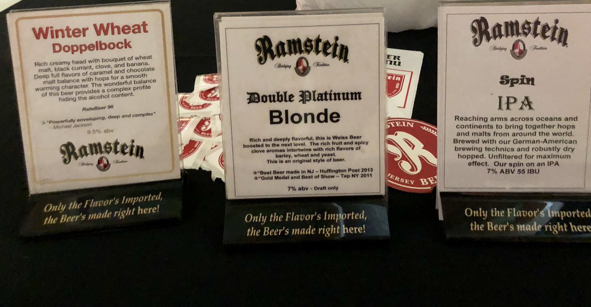 RamsteinBeer's tweet photo. Join us tonight in Jersey City @libertysciencecenter for @brewology beer fest #ipa #dopplebock #hefeweizen #njcraftbeer https://t.co/00SsVE5xp1