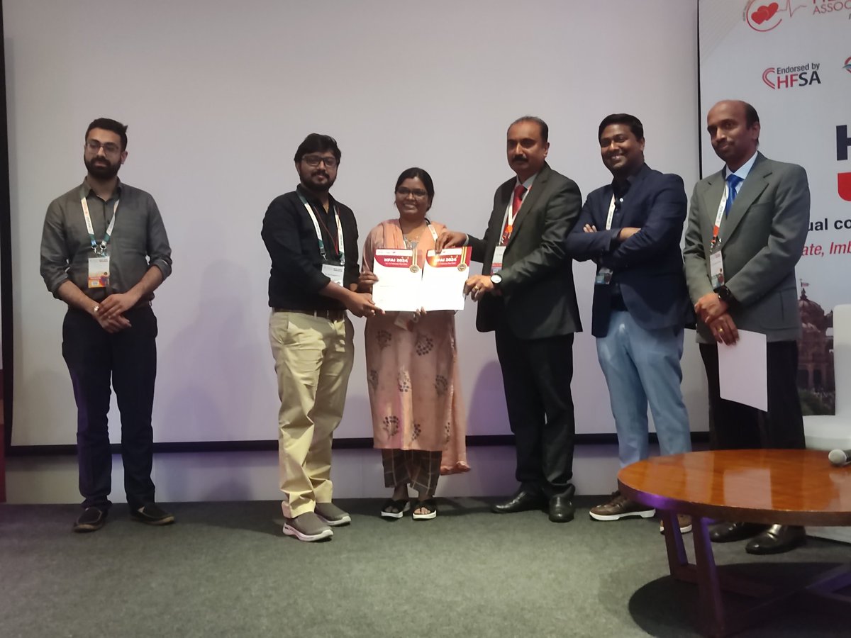 HFAI National Heart Failure Quiz 2024 Winners- Team SCTIMST, Thiruvananthapuram, Kerala Dr Saravana and Dr Ankita