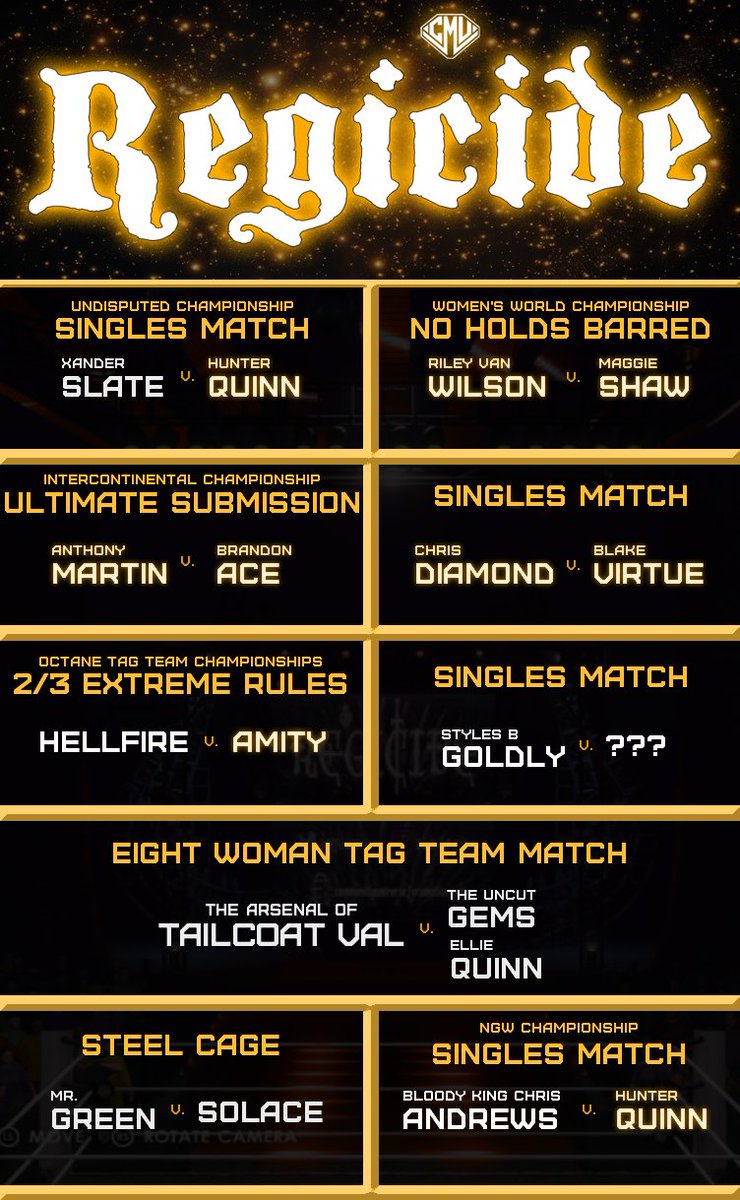 LIVE! From the Great White North! 🇨🇦 Day TWO of our massive season finale event; REGICIDE!
NEXT Sunday only @ Twitch.tv/DashingDJUrie
WHERE ARE THOSE PREDICTIONS!?
The predictions contest is back! Partake in it here: discord.com/invite/rBBtPKGF #CMV