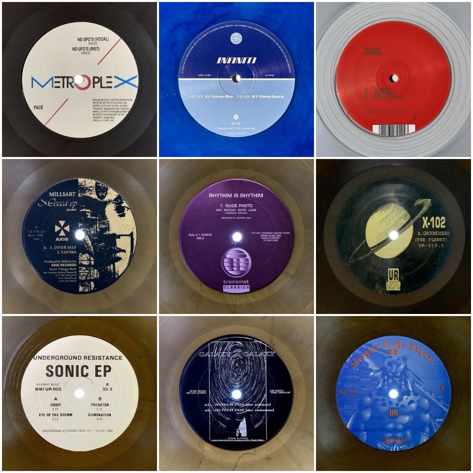 panoramascene's tweet photo. DetroitのNational Sound Corporation / Archer Record Pressing で作られたレコードをメインに、Detroit Techno / Chicago House系のカラー盤や光にかざすと透けるTranslucent VinylをInstagramにアップ。
そろそろネタ切れだけどレコ棚にもう少しあるかも。
#NSC
#DetroitTechno
#translucentvinyl https://t.co/7J7FPvrLgj