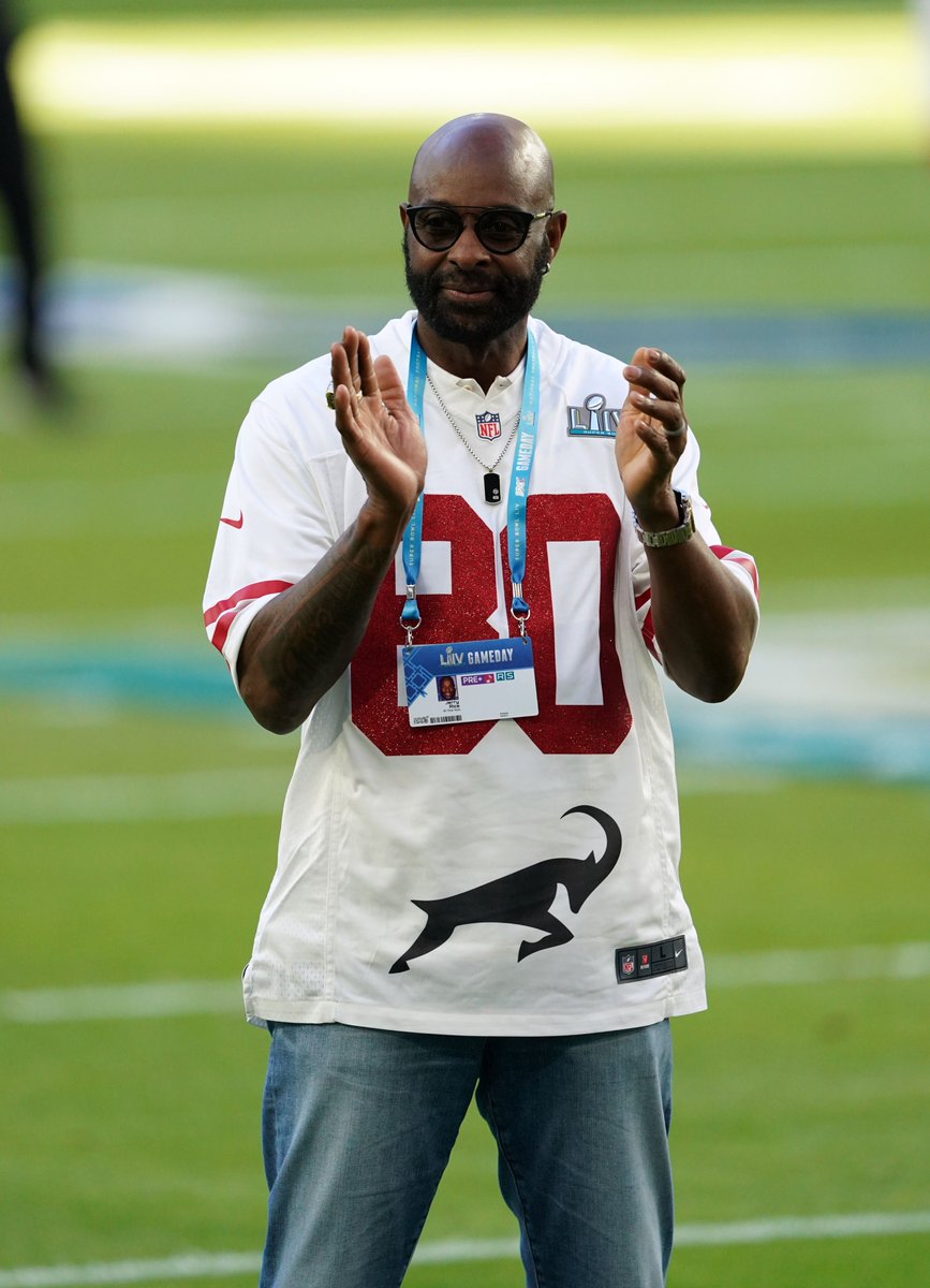49ers Jerry Rice Super Bowl stats:

  • 4 games 
• 33 catches
 • 589 receiving yards
 • 15 rushing yards
 • 8 TDs