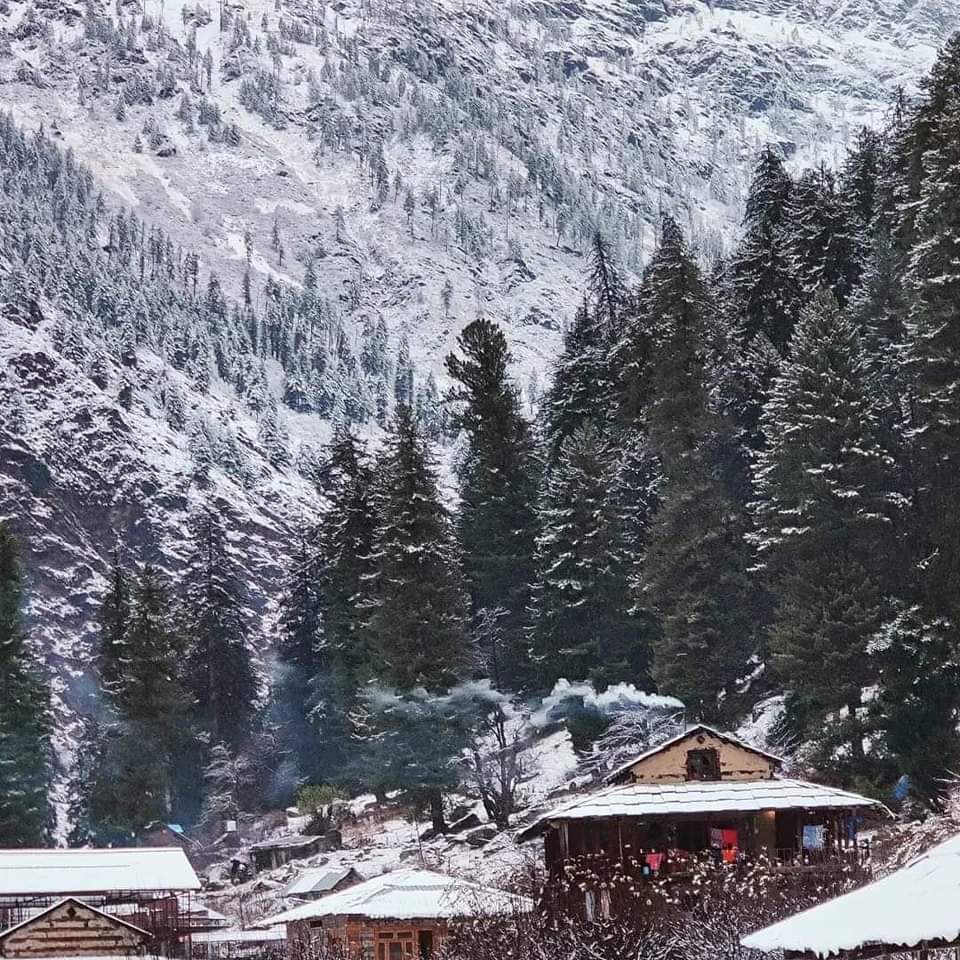 GemsHimachal's tweet image. पार्वती घाटी की पार्वती नदी के बायीं ओर बसा काल्गा पहले एक चारागाह होती थी। धीरे-धीरे यहां के आस-पास के बरशैणी, पुल्गा और तुल्गा गांव के लोगों ने पशुशालाएं बनाई। जो राजस्व रिकार्ड में भी अंकित है। यहां की ज़मीन भी इन्हीं गांव के निवासियों की है। 
#Kullu #Manikaran #Himachal