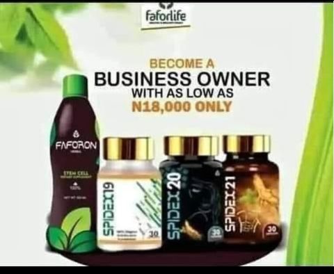 ‼️BECOME A FAFORLIFE DISTRIBUTOR TODAY‼️
You can become a partner with Faforlife if you want with as low as ₦20,000, N50,000, N120,000, N2
90,000,N490,000 package and get any 2, 5, 13, 30 and 49 products of your choice.

Whatsapp Link;
wa.me/2348037675792