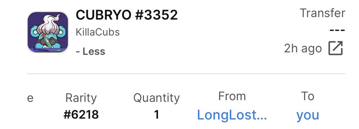 Fam, 

I’ve said it before and I’ll say it again…
<a href="/LongLostNFT/">Long Lost</a> is the alpha, these guys deliver value CONSISTENTLY. This <a href="/killabearsnft/">KILLABEARS 🐻</a> cub was just won from their prize portal. 

These guys have so many more revenue streams than just nft royalties and they want to get the value