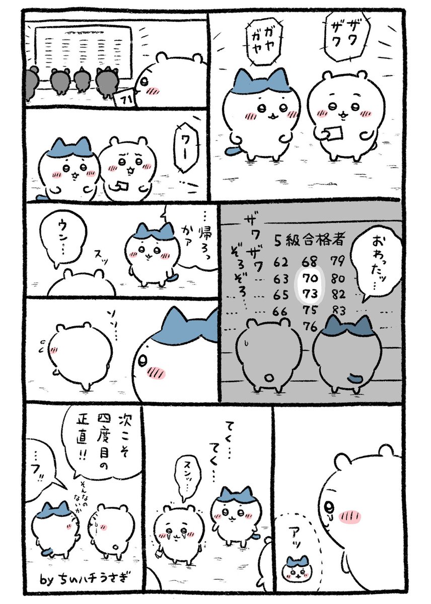 こないだの映画の話とほぼ同じコマ割り、構図、セリフで別の話を作ってみた。
#ちいかわファンアート 