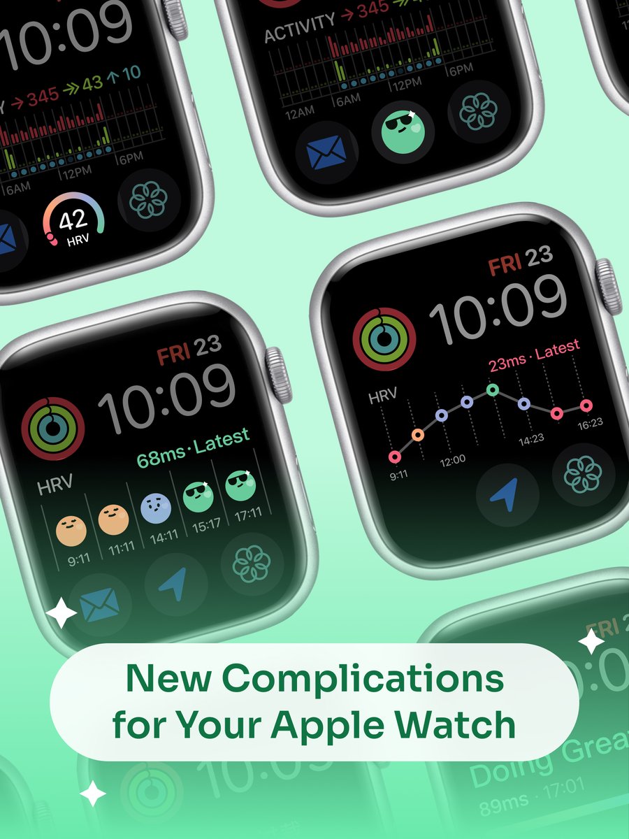 Get ready for our early spring release👀
We are now releasing 5 additional Apple Watch complications
#stresswatch #stressfree #applewatch