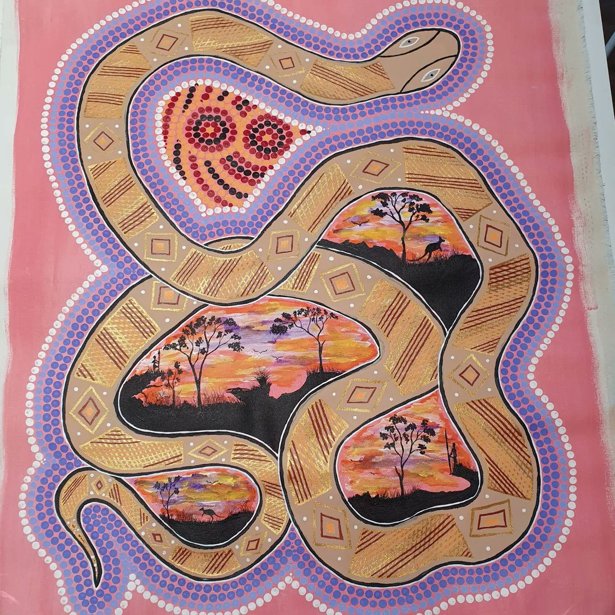 KimInglis8's tweet photo. These amazing paintings belong to an artist friend of mine who is selling them.

There are more to add over the next few days.

If you are interested in owning an original piece of art by indigenous artist J.Nolan from the Kaurna mob South Australia then please send DM.
#art https://t.co/GbVjMkBXQ6