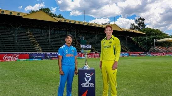 RaiZeesha47779's tweet photo. Anticipation builds as the future cricket stars clash in the #CWC2024 U19 final! May the young talents showcase their skills, and may the best team emerge victorious. 🏏🌟 #U19CWC2024 #INDVSAUS https://t.co/QgsWz73Tdd