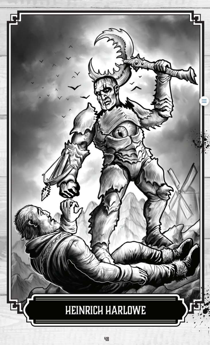 My long time collaborator Adrian Landeros bringing us some monster mashup gold with this entry for Heinrich Harlowe, a monster hunter who may have become a monster himself. @JohnMcGuireRPG crafted a great one for CHAINSAW WIZARDS, HECATOMB CREEPS AND OTHER UNGODLY BASTARDS!