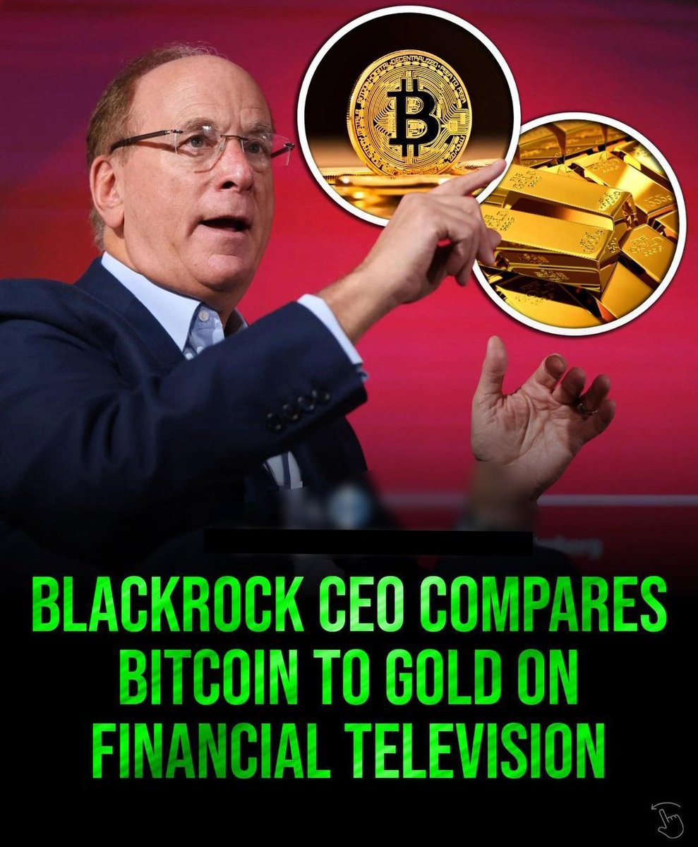 BIG BREAKING 🚨 BLACKROCK CEO COMPARES #BITCOIN TO GOLD ON FINANCIAL TELEVISION .