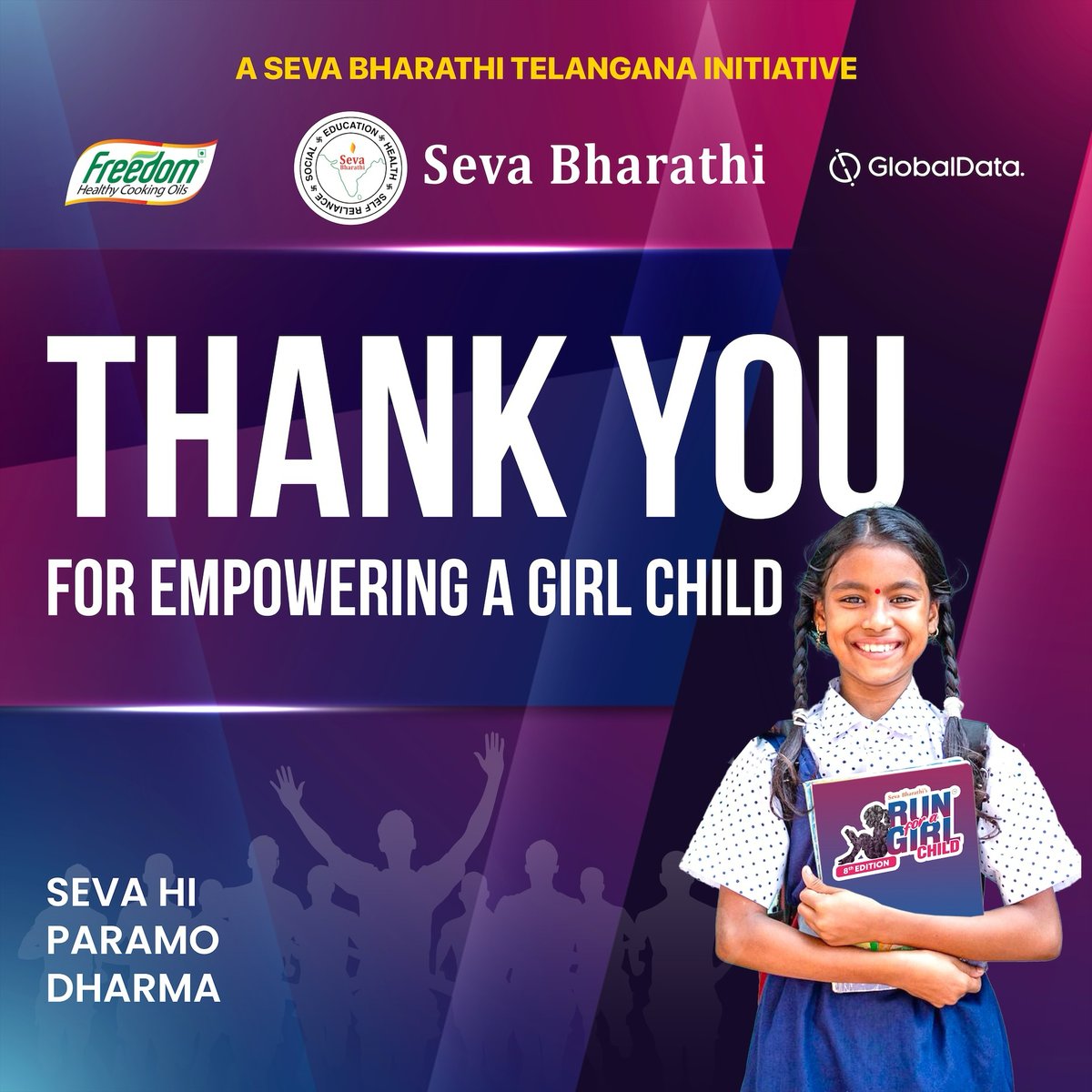 Thank you to all #Participants for making another year's event a success!🏃‍♀️ #RunForAGirlChild #EmpowerHer #RFGC #SevaBharathi #ThankYou #RFGC8 #SevaHiParamoDharma #Successful #SuccessfulEvent #HyderabadRun #LaceUpForChange #5KRun #10KRun #21KRun #GirlChildEmpowerment #సేవాభారతి