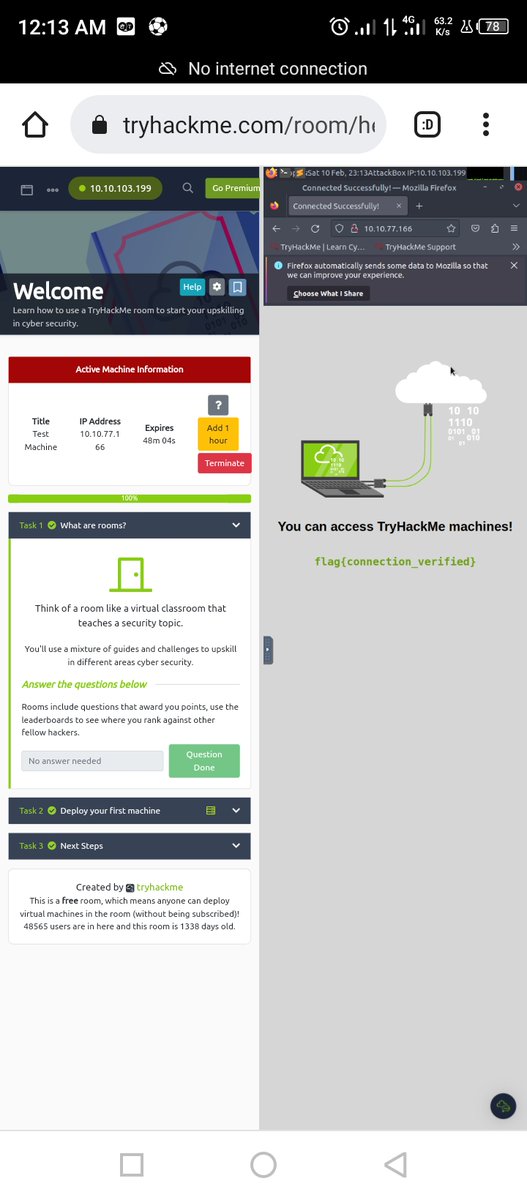 GuardianGh0st's tweet photo. Welcome - I have just completed this room!
Check it out:
Day1 of #100Days_of_Ctf_Challange @WeSafeNet
#safeNet_Challenge
#CyberSecurity
https://t.co/vPgAa0aFKE #tryhackme
#tutorial #hello via @tryhackme https://t.co/XzgyNY7YMw