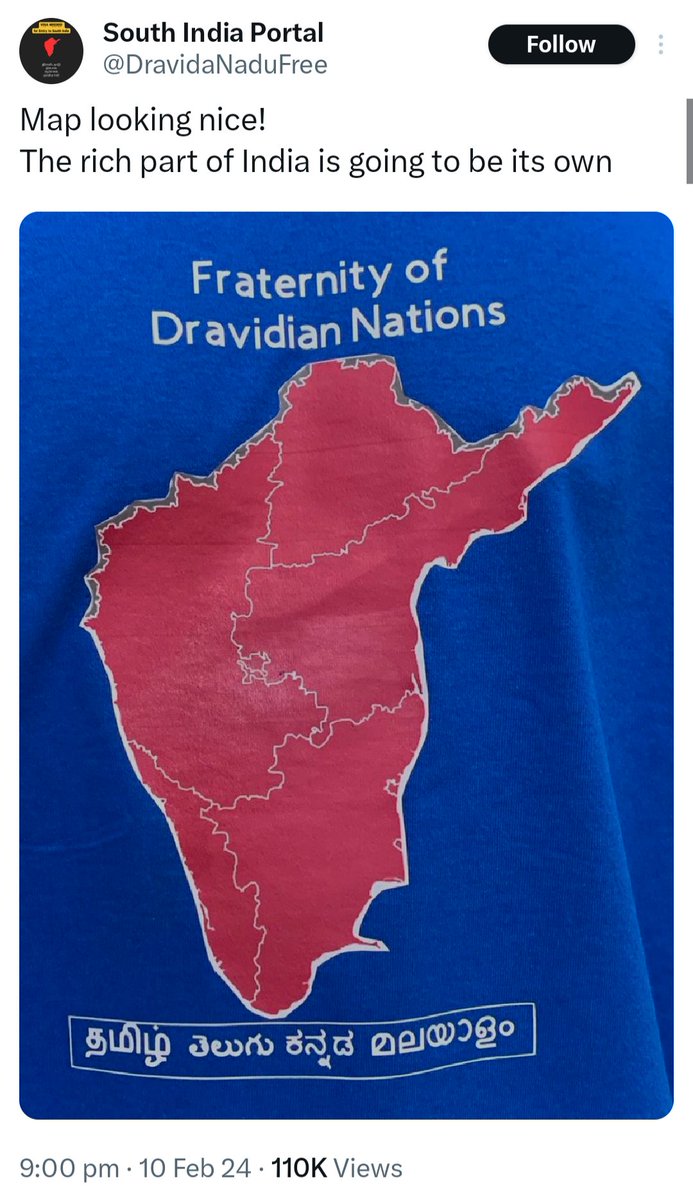 Mrsinha's tweet photo. If this doesn't fall under treason, nothing will.. 
Some cut off Kashmir from India, some cut off South India from India, it's becoming a new fashion just because we don't teach them a good lesson.. https://t.co/dniDgQToyN