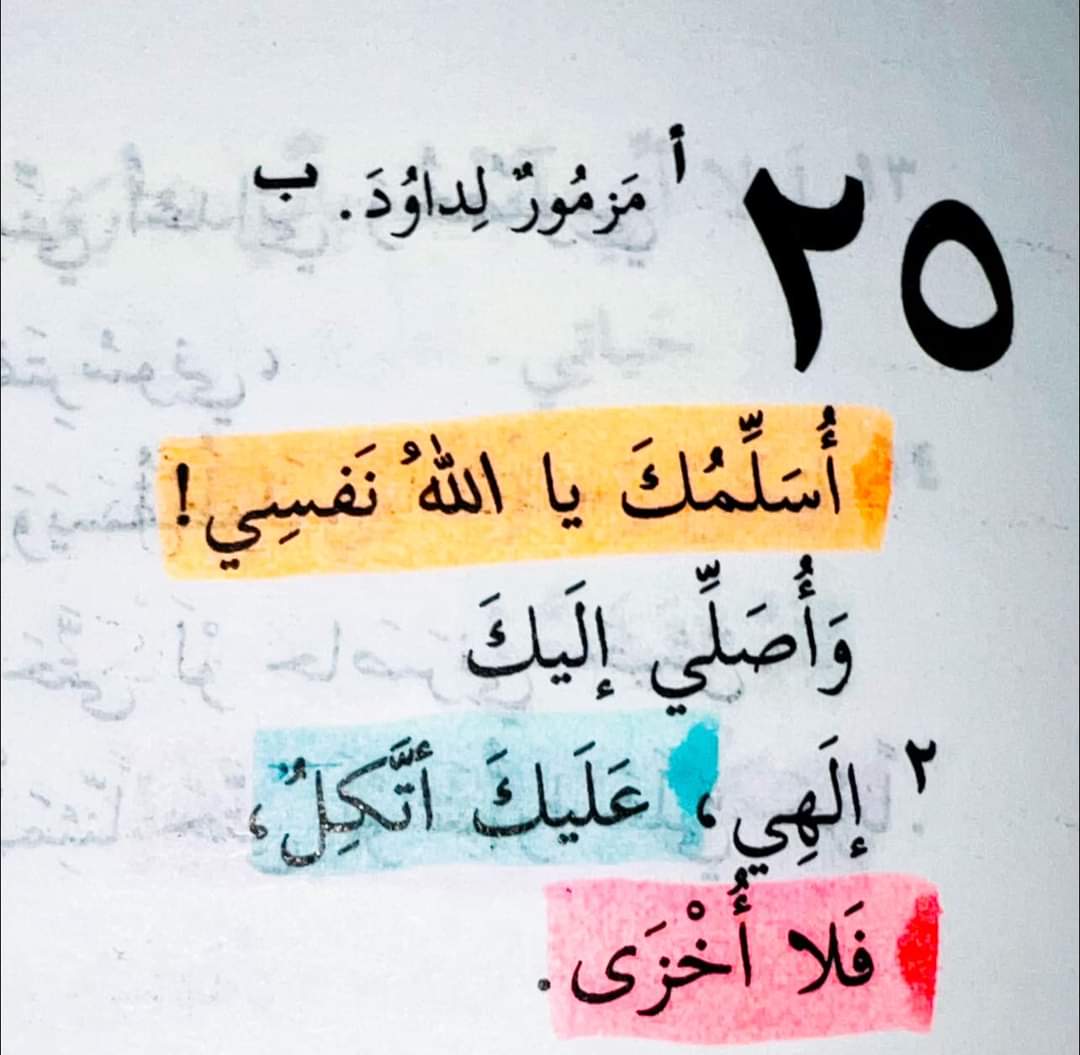 "عَلَيْكَ أتَّكِلُ، فَلَا أُخْزَى."
المَزَامِير ٢٥:٢