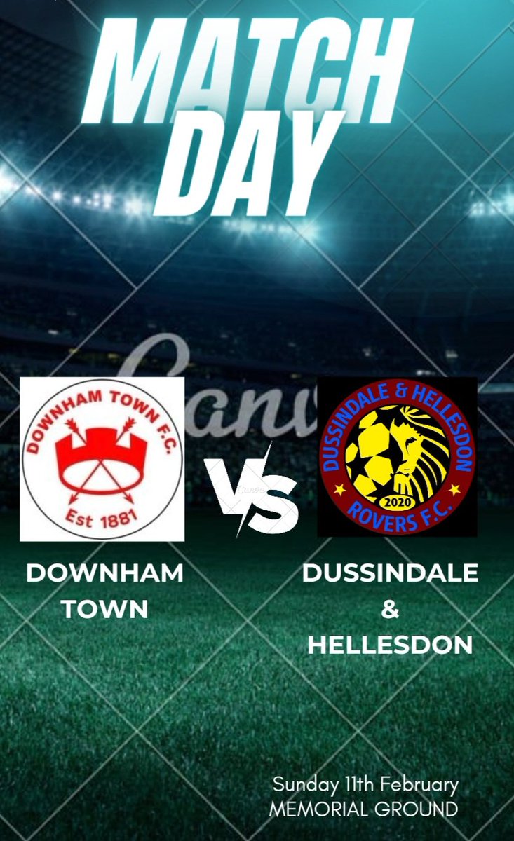 Match Day ✊️ 🆚️ Downham Town 🏆Championship 📍Memorial Ground Downham 🕜 10am #upthedons💛⚽️⚽️💛