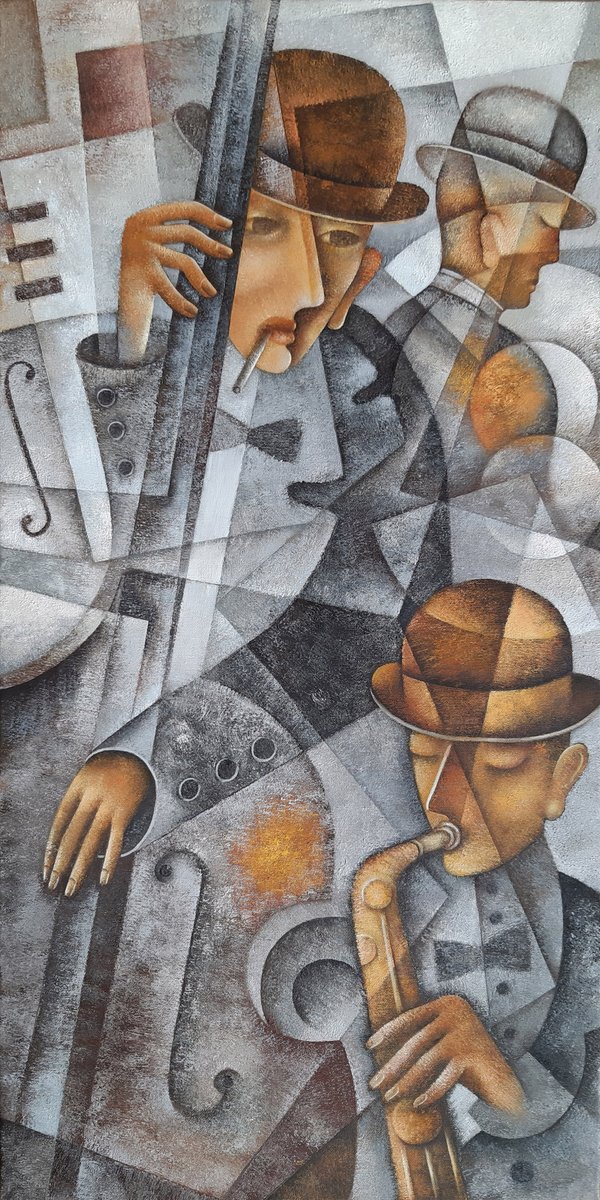 In a Sentimental Mood by #EugeneIvanov, oil on canvas, 80 x 40 cm, 2024.
#eugeneivanovart #contemporaryartist #arttobuyonline #paintingshop #originalartsale #art #kunst #painting #cubism #cubist #cubismart #jazz #jazzclub #musician #sax #saxophone #bass