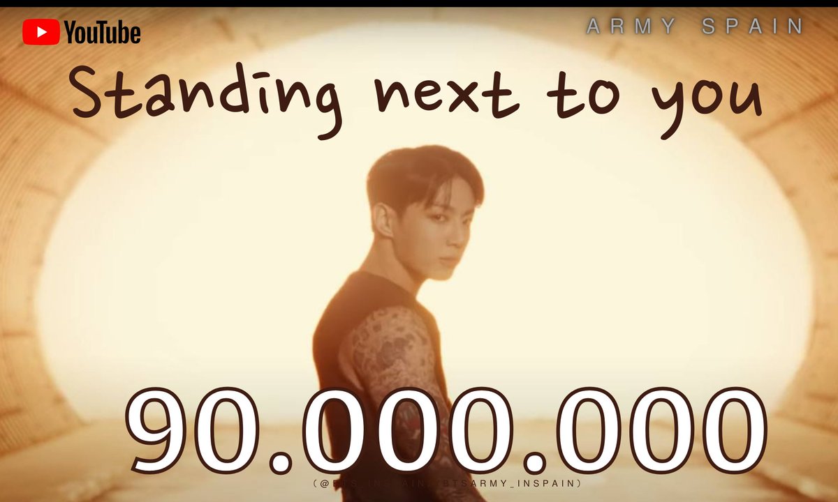 BTS_inSpain2's tweet photo. #StandingNextToYou de #Jungkook ha superado los 90M de visitas en YouTube🤩

🖇️https://t.co/kSaWXjjZmt

#GOLDEN_RECOMEBACK 
@BTS_twt 
-🦄 https://t.co/dCEgojG0ur