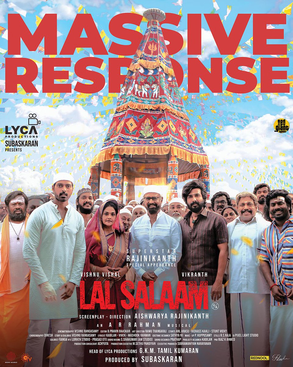 SonyMusicSouth's tweet photo. Step out for #LalSalaamInCinemas ❤️‍🔥

➡️ https://t.co/Uynfc7Tho9

@rajinikanth @ash_rajinikanth @arrahman @TheVishnuVishal @vikranth_offl @Ananthika108 @LycaProductions #Subaskaran @gkmtamilkumaran @RedGiantMovies_ 

#LalSalaam https://t.co/6Nh5OS5RNn