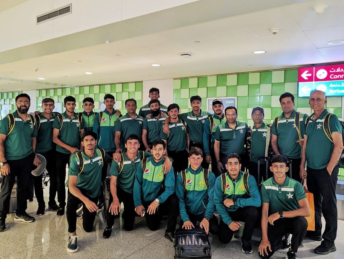 TheRealPCBMedia's tweet photo. Signing off from South Africa ✅

Pakistan U19 squad make their way back after their ICC U19 World Cup campaign where they reached the semi-finals. https://t.co/wTY72gYqIX