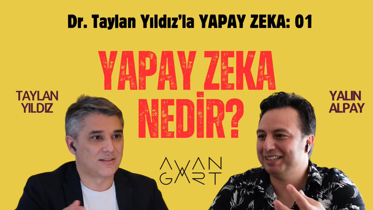 Yapay Zeka konusunu daha önce Yalın Alpay'la ele almıştık. Bu kez konuyu Dr. Taylan Yıldız'la birkaç bölümlük mini bir seri olarak inceliyoruz. 

İlk bölüm "Yapay Zeka Nedir?" <a href="/avangart_tv/">AVANGART</a>'de yayında!

<a href="/taylanyildiz/">Dr. Taylan Yıldız</a> anlatıyor. 😎

youtube.com/watch?v=VEIDX1…