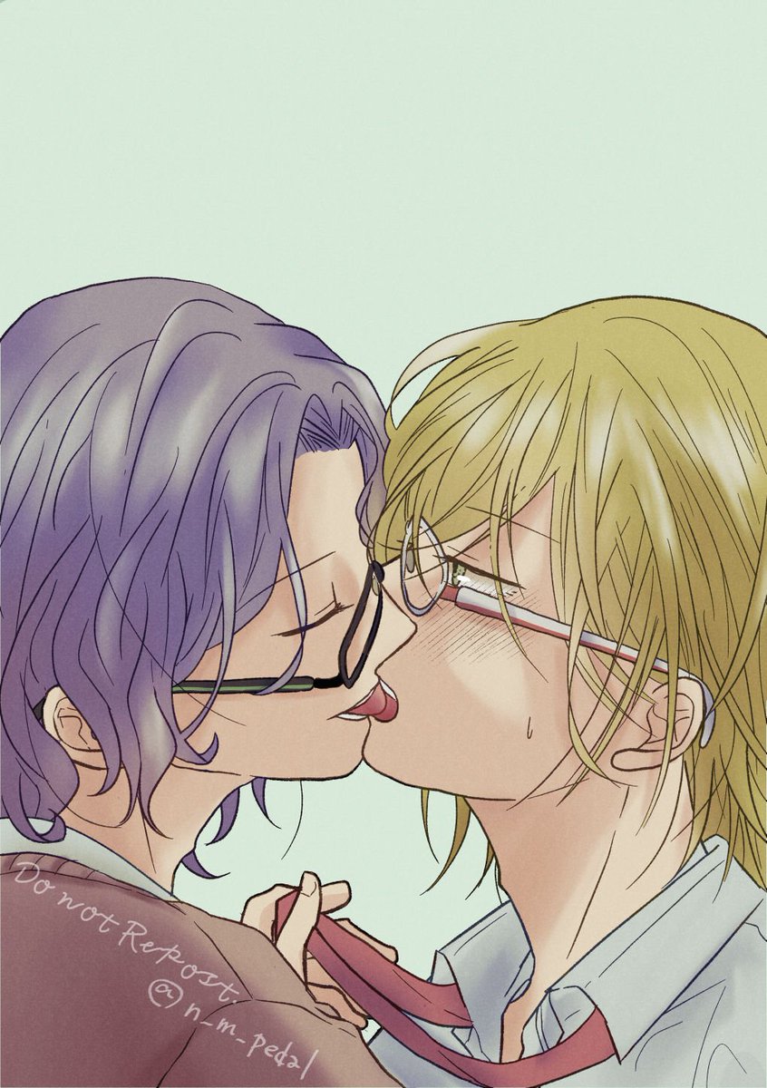 #キスする青手が見れるハッシュタグ

昨年描いたやつひっぱりだしてきた！👓ちゅー青手💘