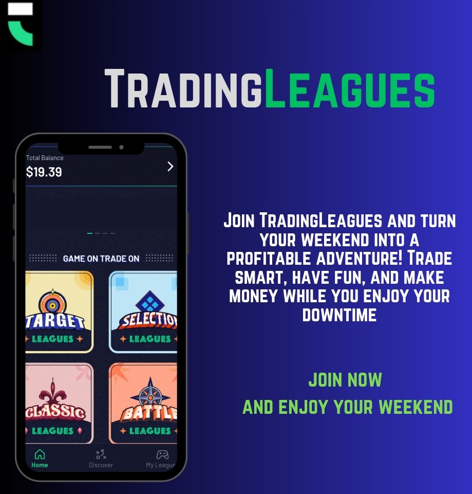 LeaguesNg93481's tweet photo. Join TradingLeagues and turn your weekend into a profitable adventure! Trade smart, have fun, and make money while you enjoy your downtime. #Trading #WeekendProfit 💰📈 https://t.co/jCnKcxxjRQ