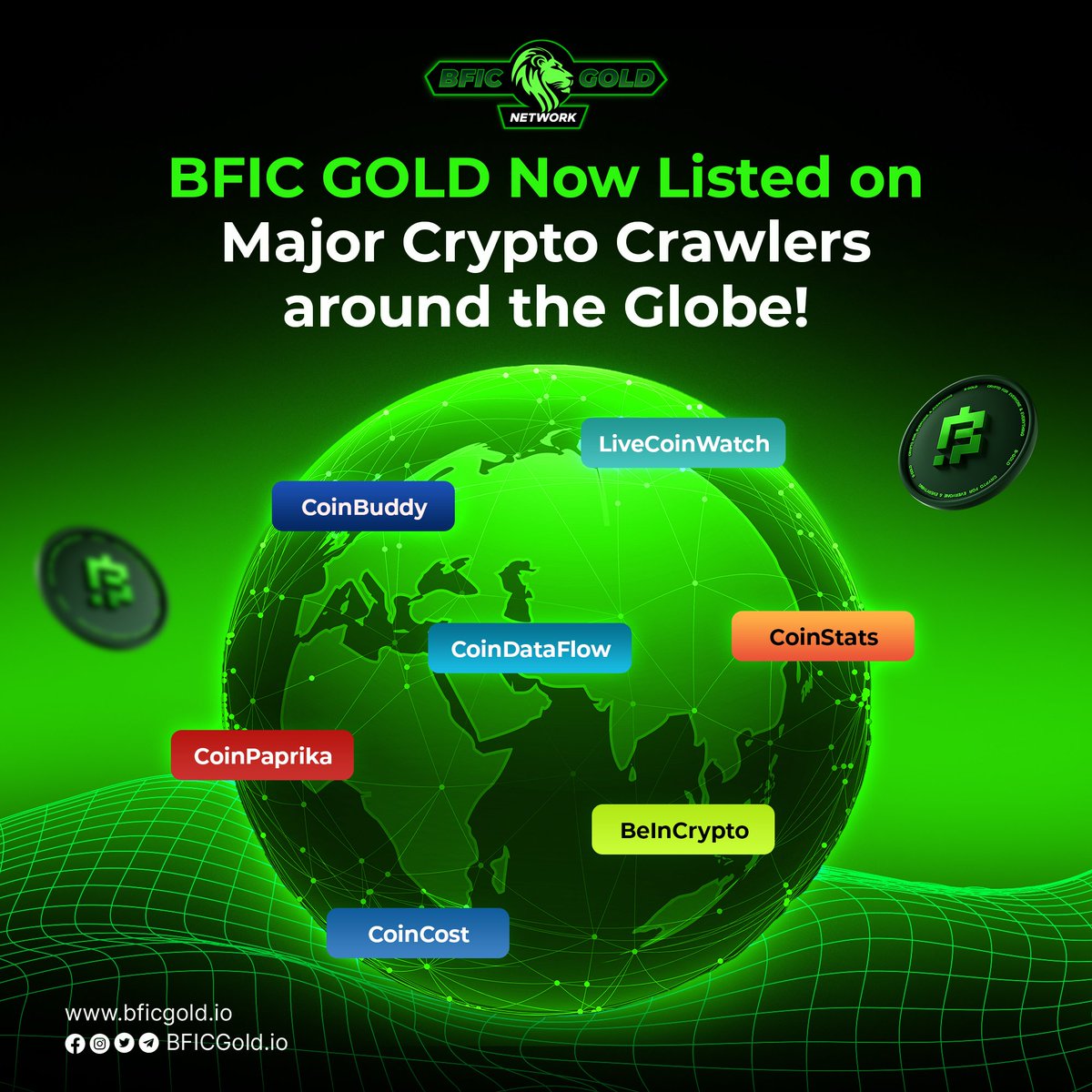 🌐 Exciting News! 🚀 BFICGold is now listed on major crypto crawlers worldwide! 

Stay informed and keep up with the latest updates!

📱 Download The BFICGold Network Now! 

#BFICGoldApp #BFICGold #innovationClub  #BFICGoldNetwork #BFIC #BGold #InnovationFactory #BFICoin