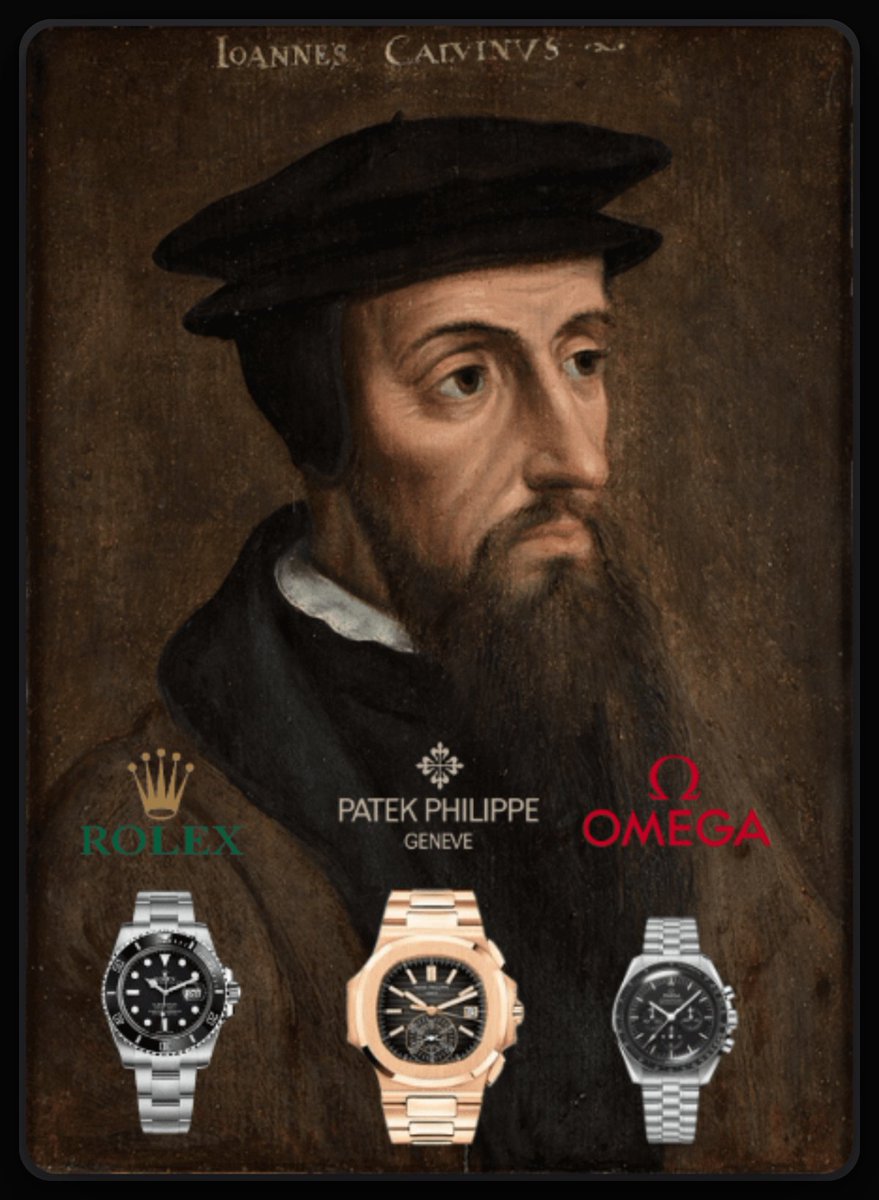 tmukogo's tweet image. 1/12 When people say "Africa Is Poor Because People Are Too Religious" I always think of 👇🏾

The Connection Between a "Pastor" And The Birth Of The Swiss Watch Industry. 🕰️

The success of Rolex and many others can partly be attributed to the impact of John Calvin.

🧵 THREAD 🧵