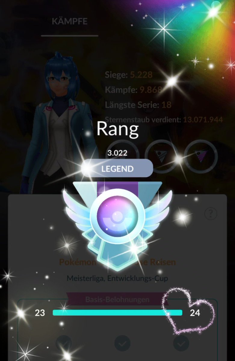 dashela13's tweet photo. I am so happy 🥳 for the very first time ever I can say: I am LEGEND! 🍀✨️🎊🌈💙 
I could get about +650 points yesterday on Go battle day and still can't believe this happened 😅 lucky day 🍀 https://t.co/ETnUxKME0g