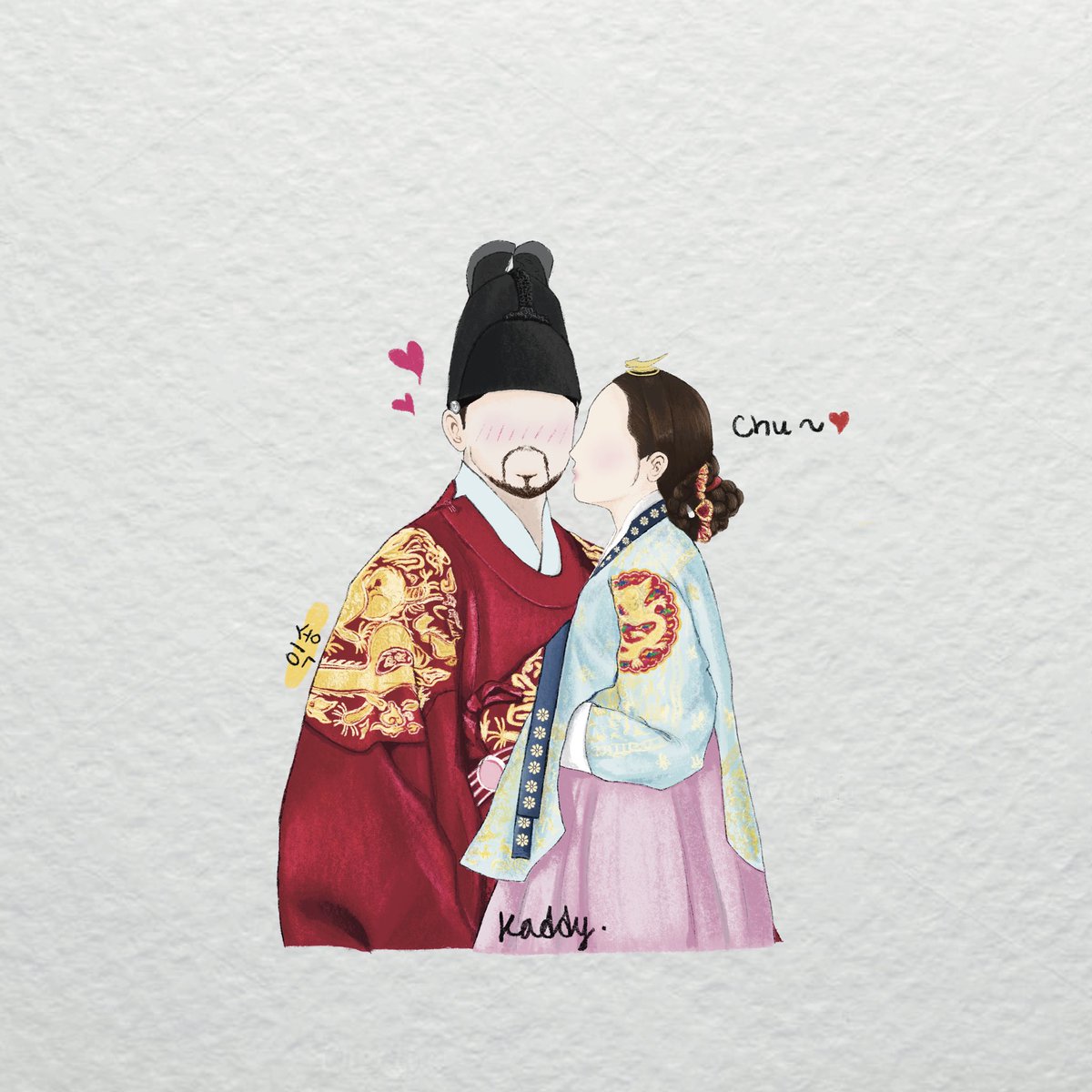 🦁 :😡..🤬…They don’t listen to me..%&amp;#&amp;*#
🌸 : 😚💋 (Cheek kissing)…Cheona ~ don't be angry too much, it’s bad for your health 
🦁>>🐶 : Mwoya ~ (-//////-)
 
For #Chaehwa fic by <a href="/chaesoohyuns/">🌸 kim - #bones #tdwp2 👠</a> 
archiveofourown.org/works/42759606

Iksong sageuk 🫶🏻🩷

#익송 #Iksong
