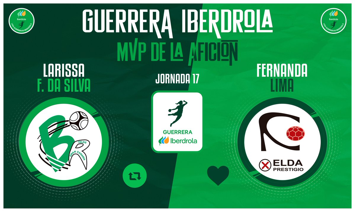 ⭐ #GuerreraIberdrola - Jornada 17

🆚 <a href="/BMRemudas/">Rocasa Gran Canaria</a> 35:27 <a href="/elda_prestigio/">CBF ELDA PRESTIGIO</a>

♻️ RT: Larissa F. da Silva

❤️ Me gusta: Fernanda Lima

#SheLovesHandball #LigaGuerrerasIberdrola