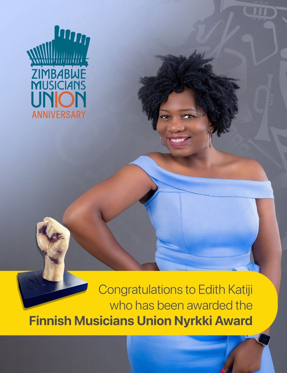 zimresnet's tweet image. Our member and admin Edith WeUtonga Katiji @Edithweutonga awarded with Finnish Musicians’ Union’s Nyrkki prize. This award is for her significant work for the music industry. She is the founder and President of Zimbabwe Musicians’ Union (ZIMU) and advocates for women in music.