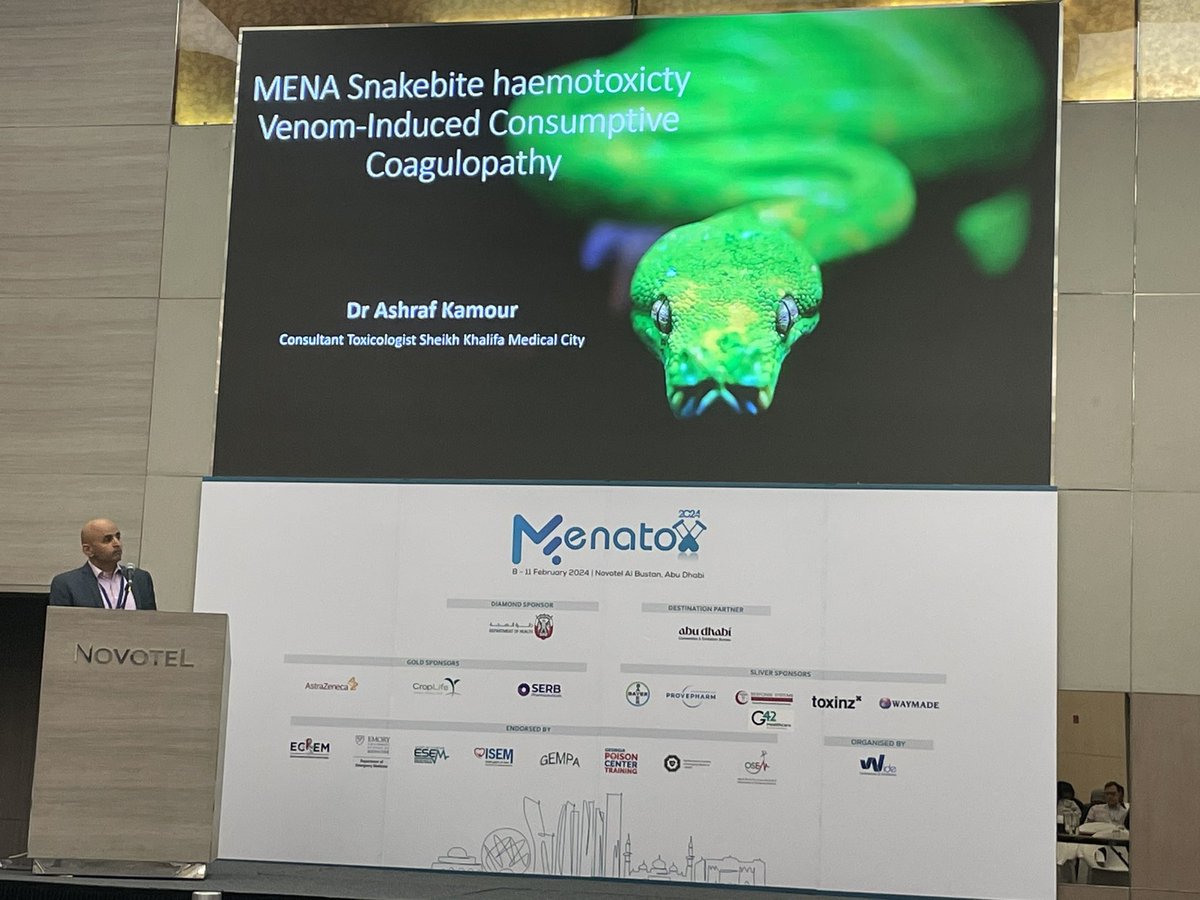 Ashraf Kamour presenting on snakebite venom induced consumptive coagulopathy seen in the MENA region
#MENATOX2024