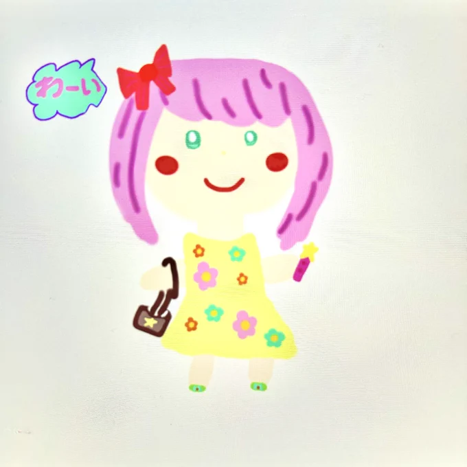 娘からのリクエスト。 娘のデザインした女の子を親が描いてみた