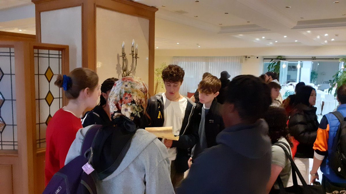 Today's scrolls are opened and we are on the way to Ancient Corinth! 🏛🏖🚍 #monktonTPE