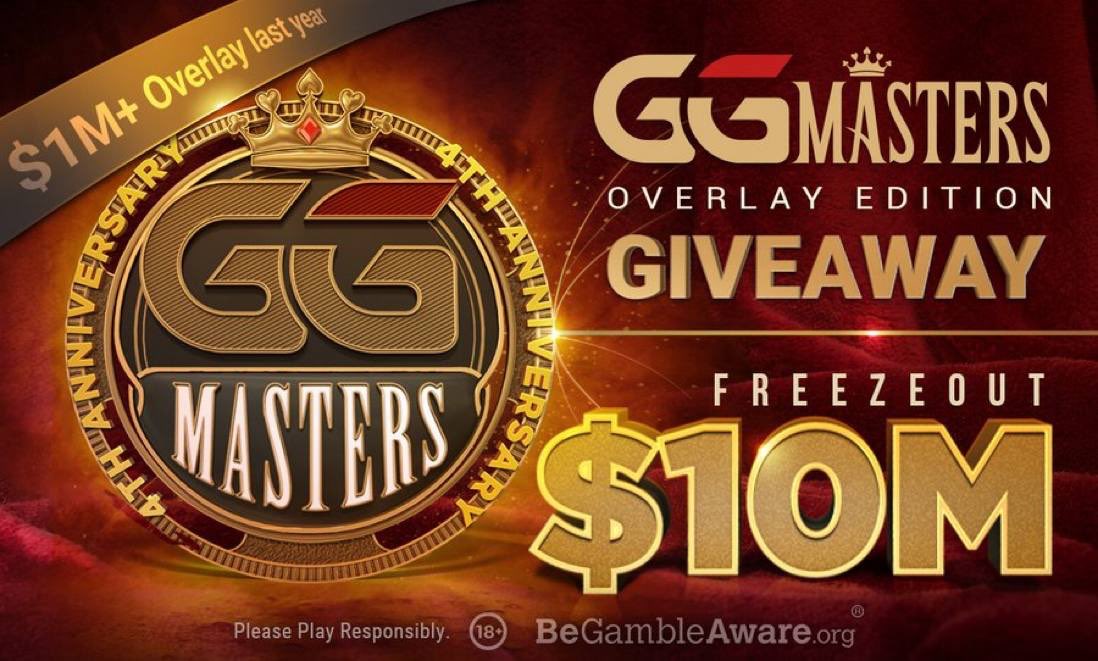 VIPGGPoker's tweet image. GGMasters Overlay Edition is back! 🚨

The highest value tournament ever returns Feb 18-26 with $10M GTD 💰

➡️DM us to setup a #GGPoker account

-
#poker #ggpoker #onlinepoker #PLO #NLHE #pokertournament #MTT