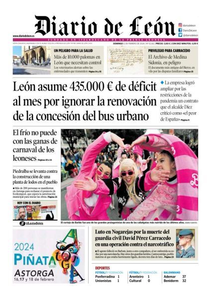 ¡Buenos días! Esta es nuestra portada de hoy, 11 de febrero de 2024👇